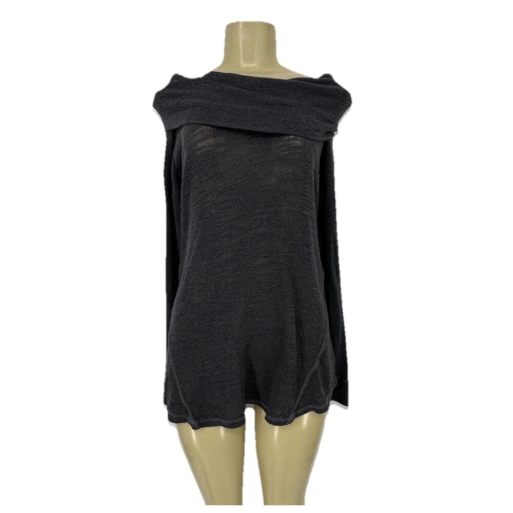 Allen Allen Large Women Off Shoulder Pullover Sweater Tunic Knit Cotton Blend I4